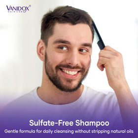 VANIDOX bottle beside natural ingredients like tea tree and lavender for ingredient transparency