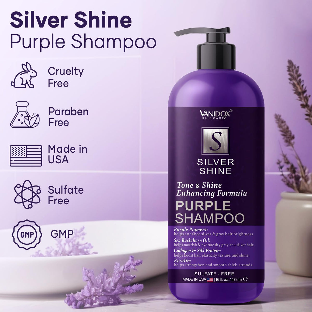 VANIDOX close-up of shampoo texture highlighting creamy pigment