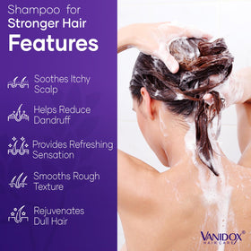 VANIDOX label close-up listing tea tree, lavender, mint and active nourishing ingredients