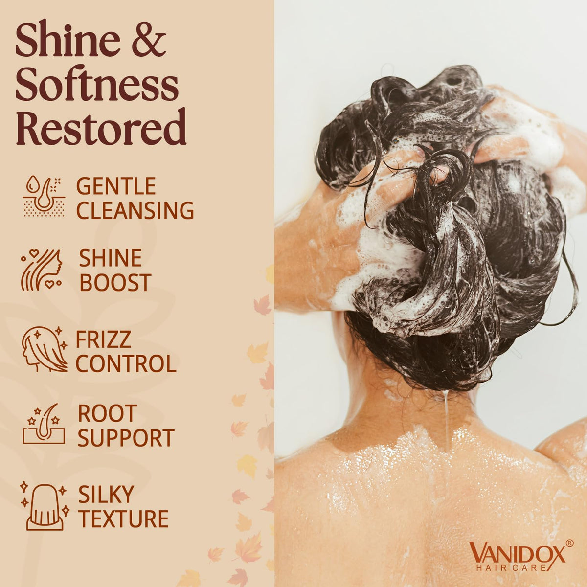 VANIDOX conditioner bottle label view showing ingredients callouts