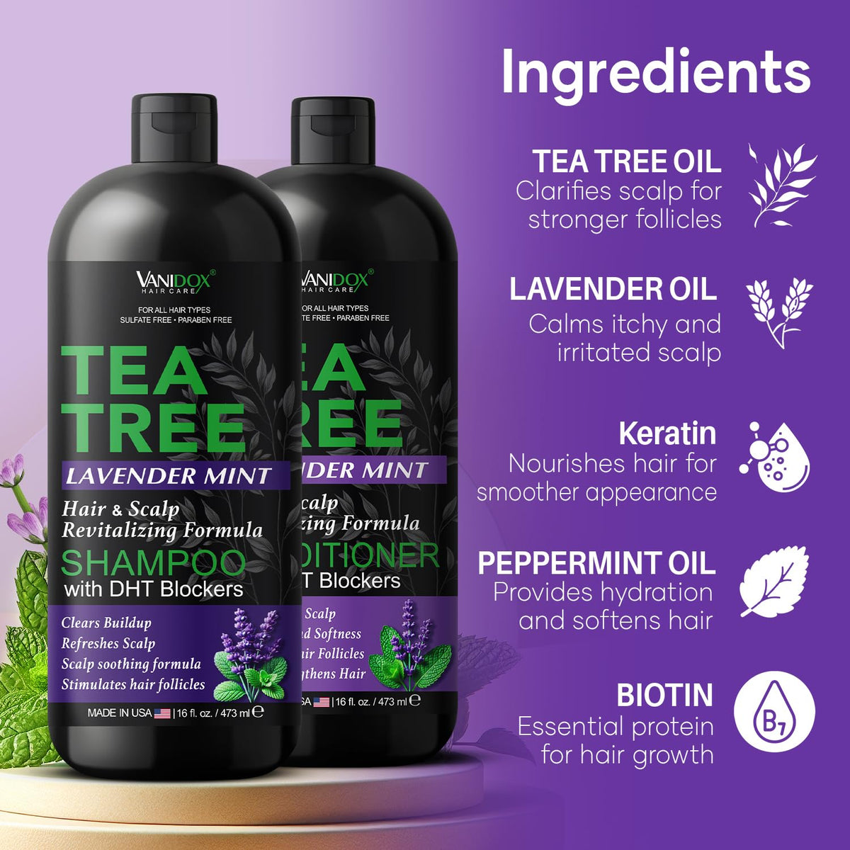 VANIDOX label closeup listing key ingredients for informed choice
