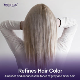 VANIDOX label detail highlighting purple pigment and sulfate-free claim