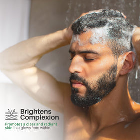 VANIDOX foam texture close-up showing carbonic acid lather for effective scalp cleansing