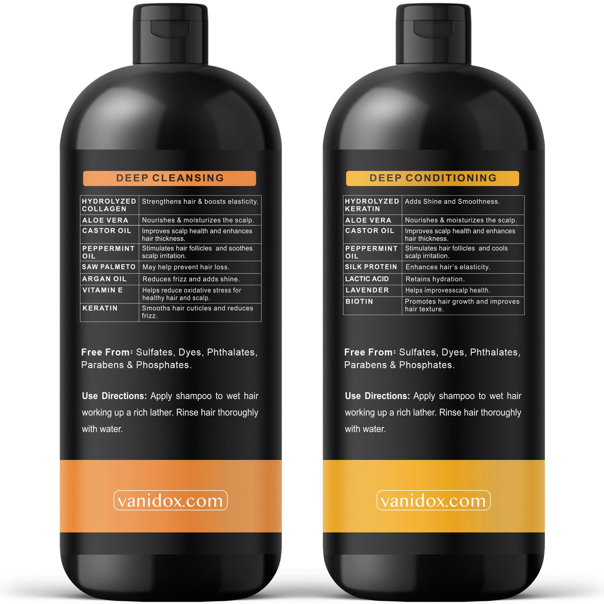 VANIDOX in shower lathering hair demonstrating soothing scalp relief