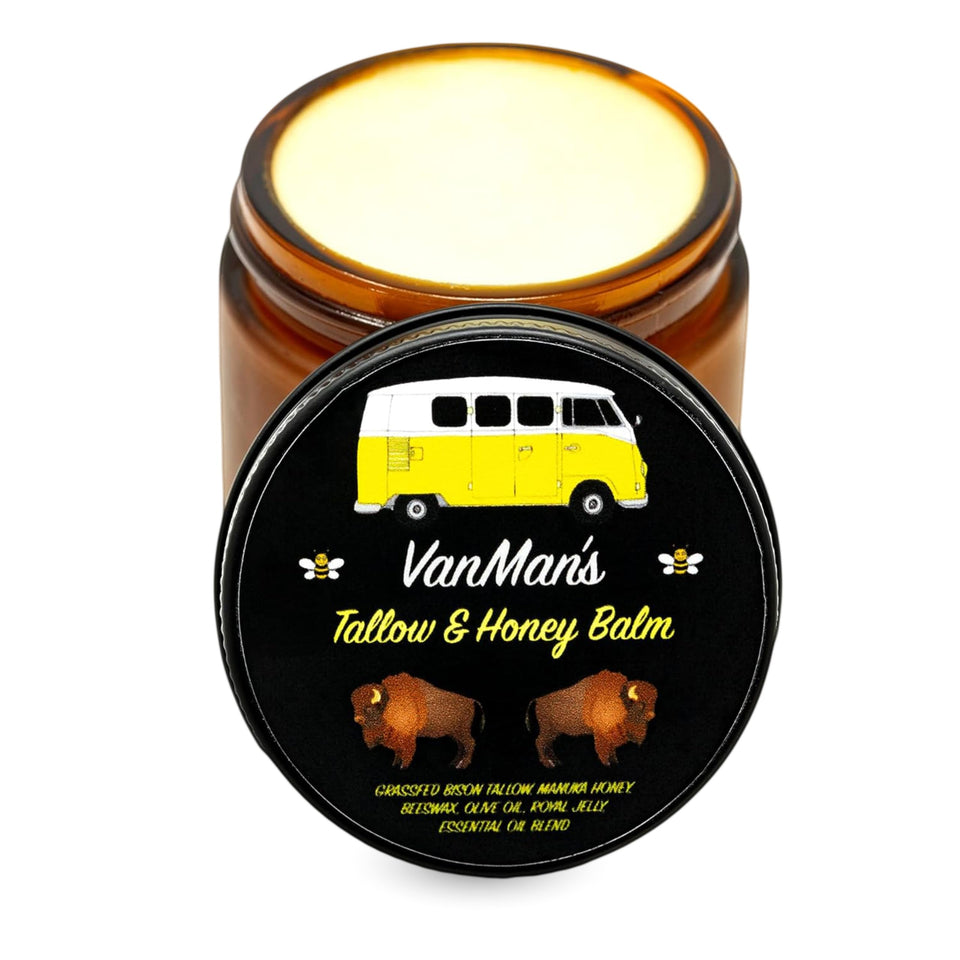 The VanMan Company front jar view showing product and branding benefit: clear presentation