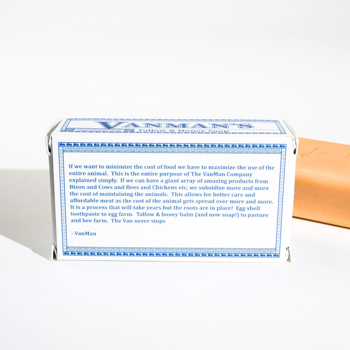 VanMan closeup showing honey flecks and natural ingredient appeal