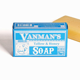 VanMan side view highlighting bar texture and creamy lather potential