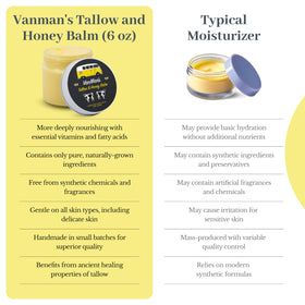 Vanman's natural honey and bees visual linking ingredient purity