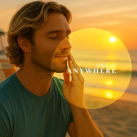 Vanman's balm applied to face for gentle hydration and glow