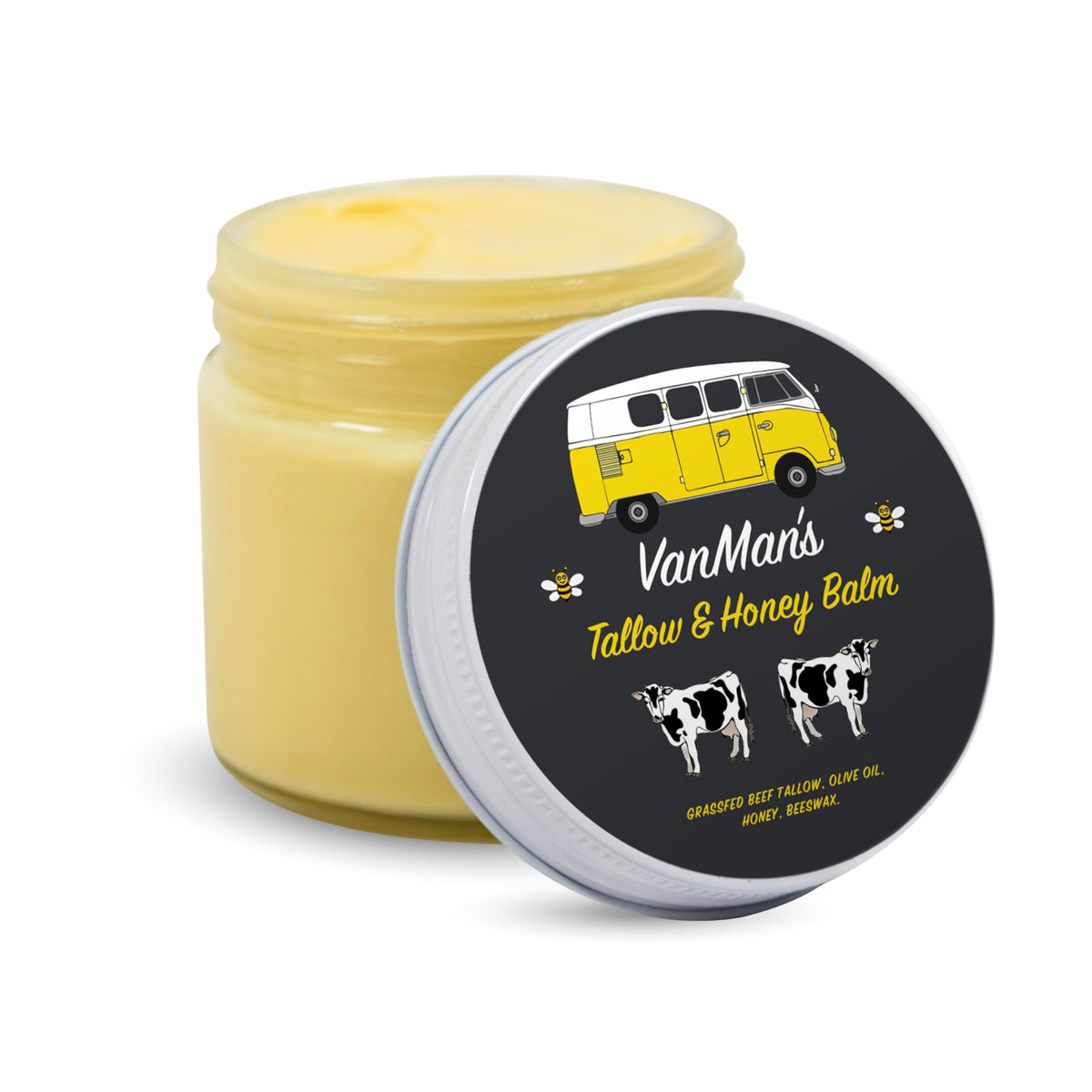 Vanman's tub front view showing label and no-scent benefit