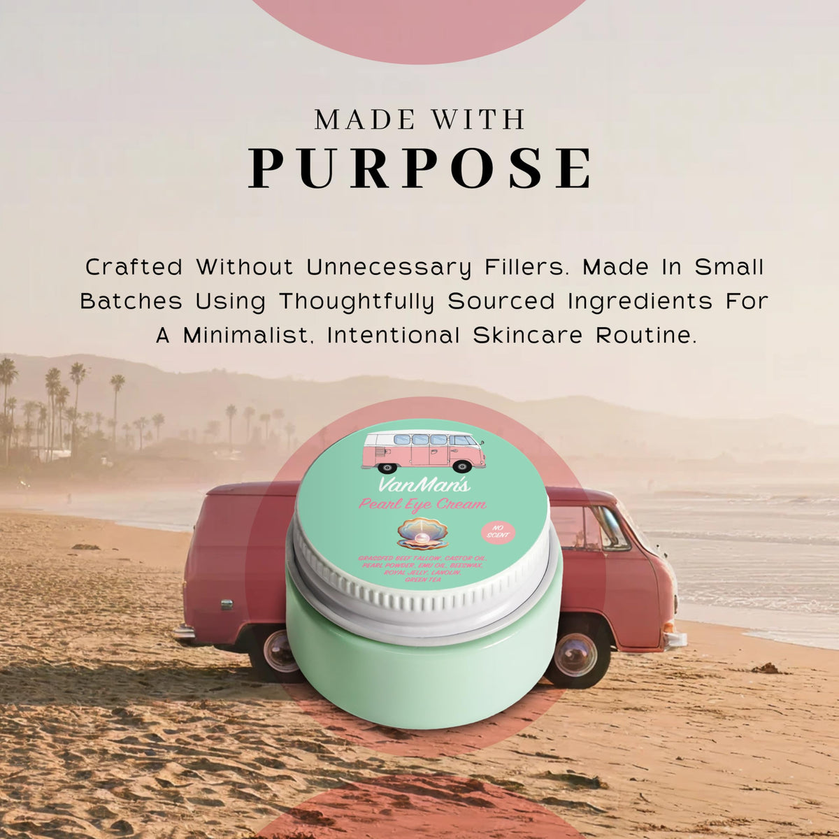 Nighttime routine scene with jar on bedside table showing VanMan nightly care benefit