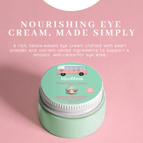 Cream texture close-up showing silky spreadability and VanMan nourishment benefit
