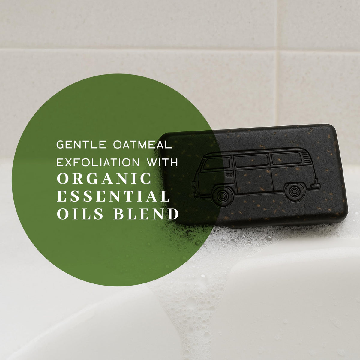 VanMan soap next to ruler showing 3.8oz scale and travel‑friendly size