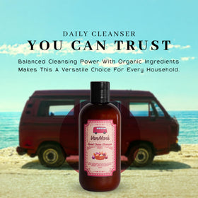 Back label close-up on VanMan showing ingredient list and usage directions clearly