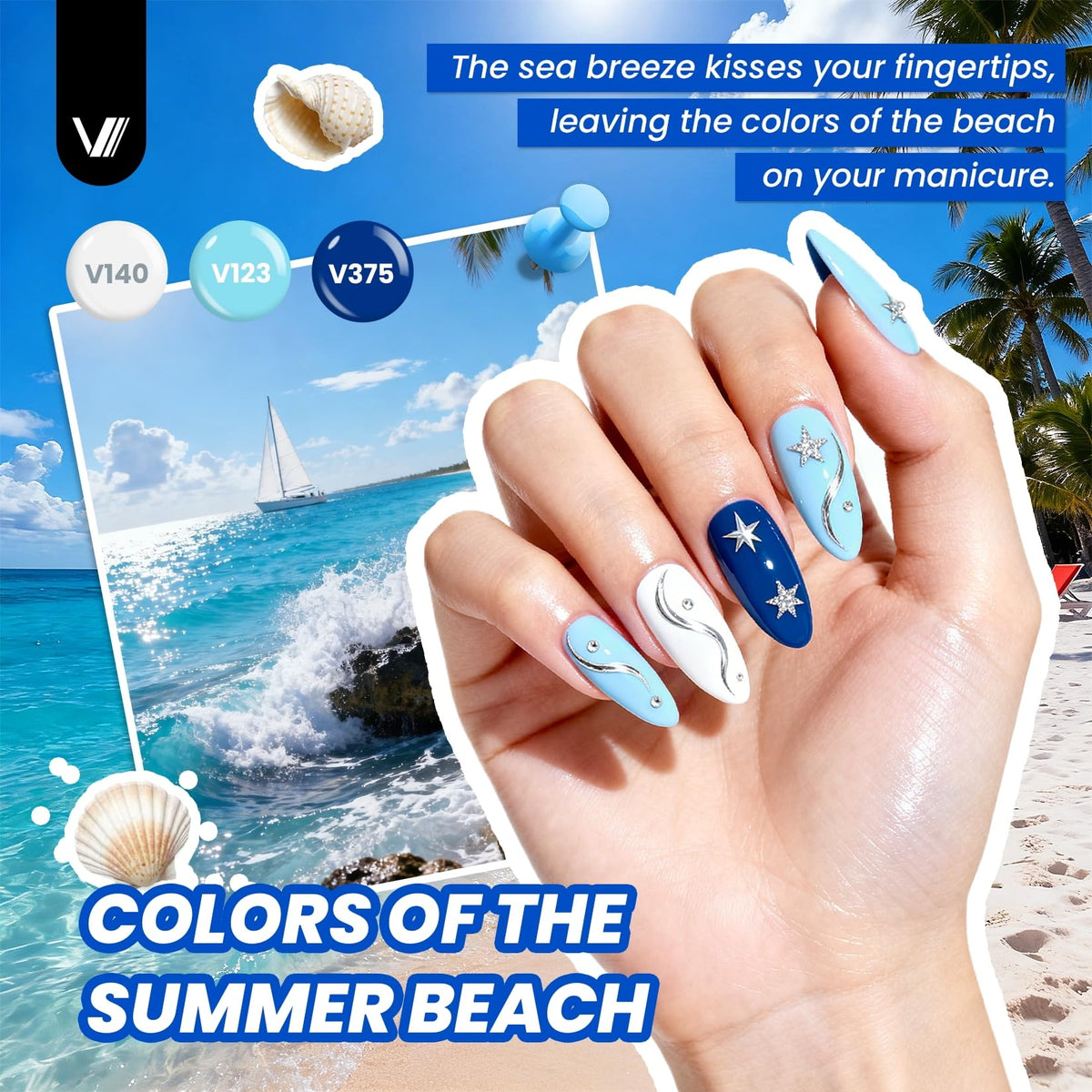 VANREESA almond nail tips laid out by size showing easy selection and fit