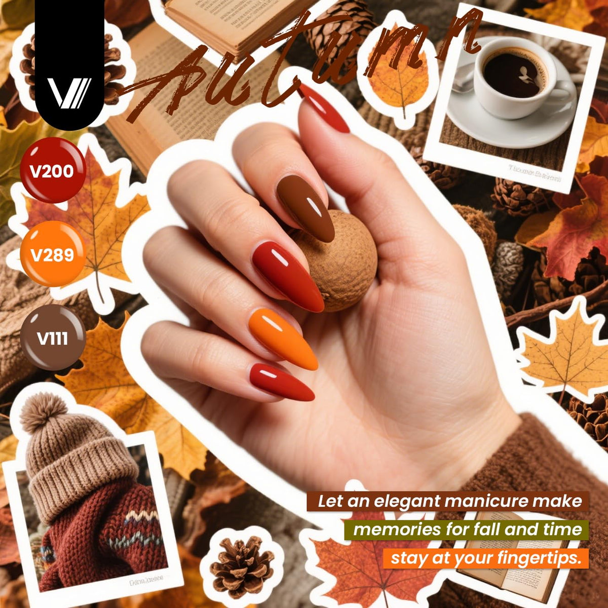VANREESA brush stroke on nail showing even coverage and professional finish benefit