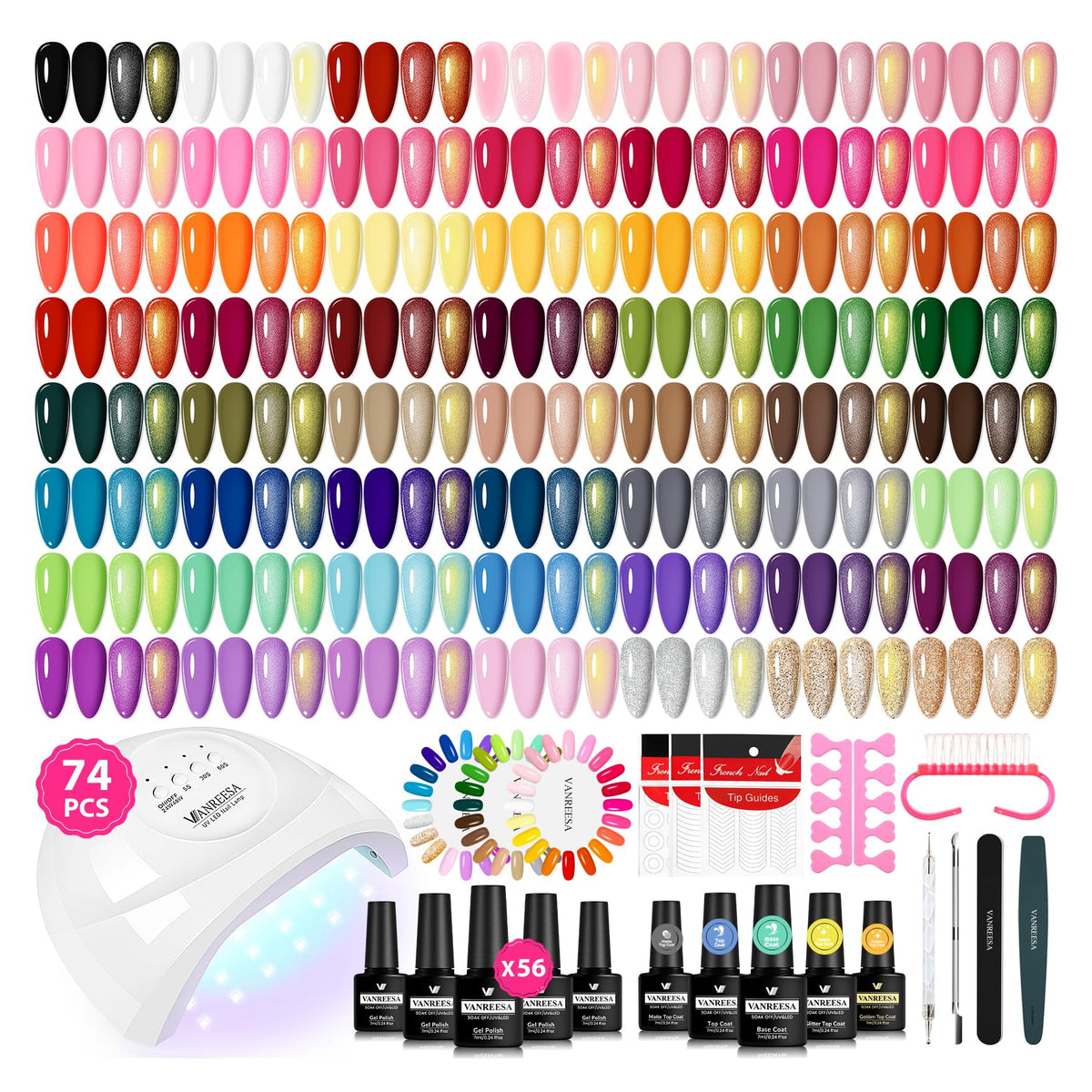 VANREESA front packaging showing full 74-piece kit and convenience