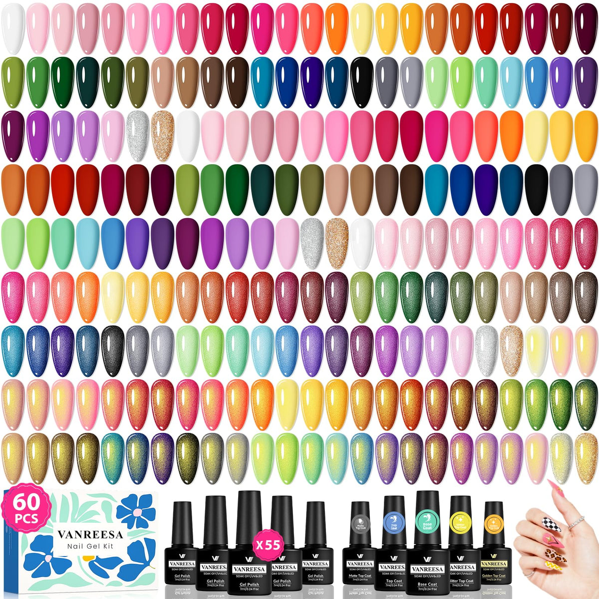 VANREESA front packaging showing full 60-piece kit and colorful display benefit