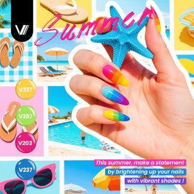 VANREESA glossy top coat pouring to show high-shine finish benefit
