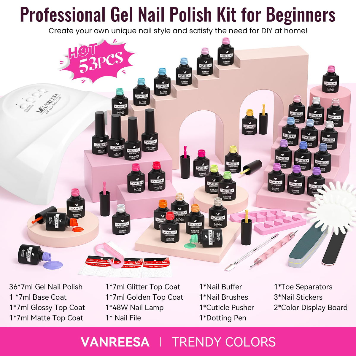 VANREESA manicure in use on hands demonstrating salon-quality finish
