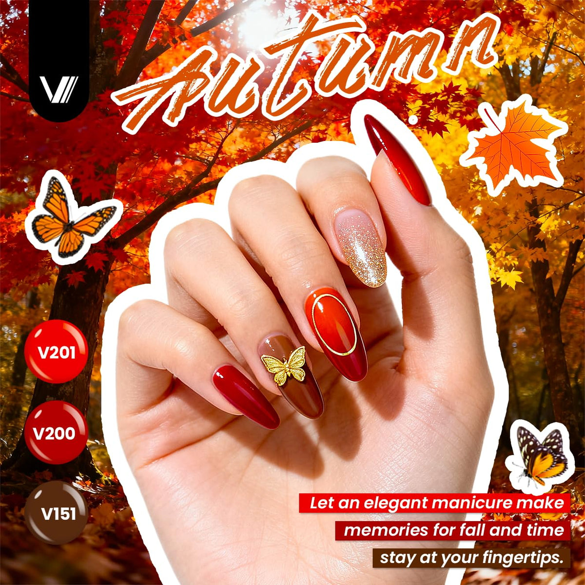 VANREESA base coat and four effect top coats to protect and finish nails