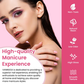 VANREESA UV/LED lamp closeup highlighting timers and automatic sensor benefit