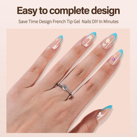 Vansiho almond shape display of pre-shaped tips for natural French look