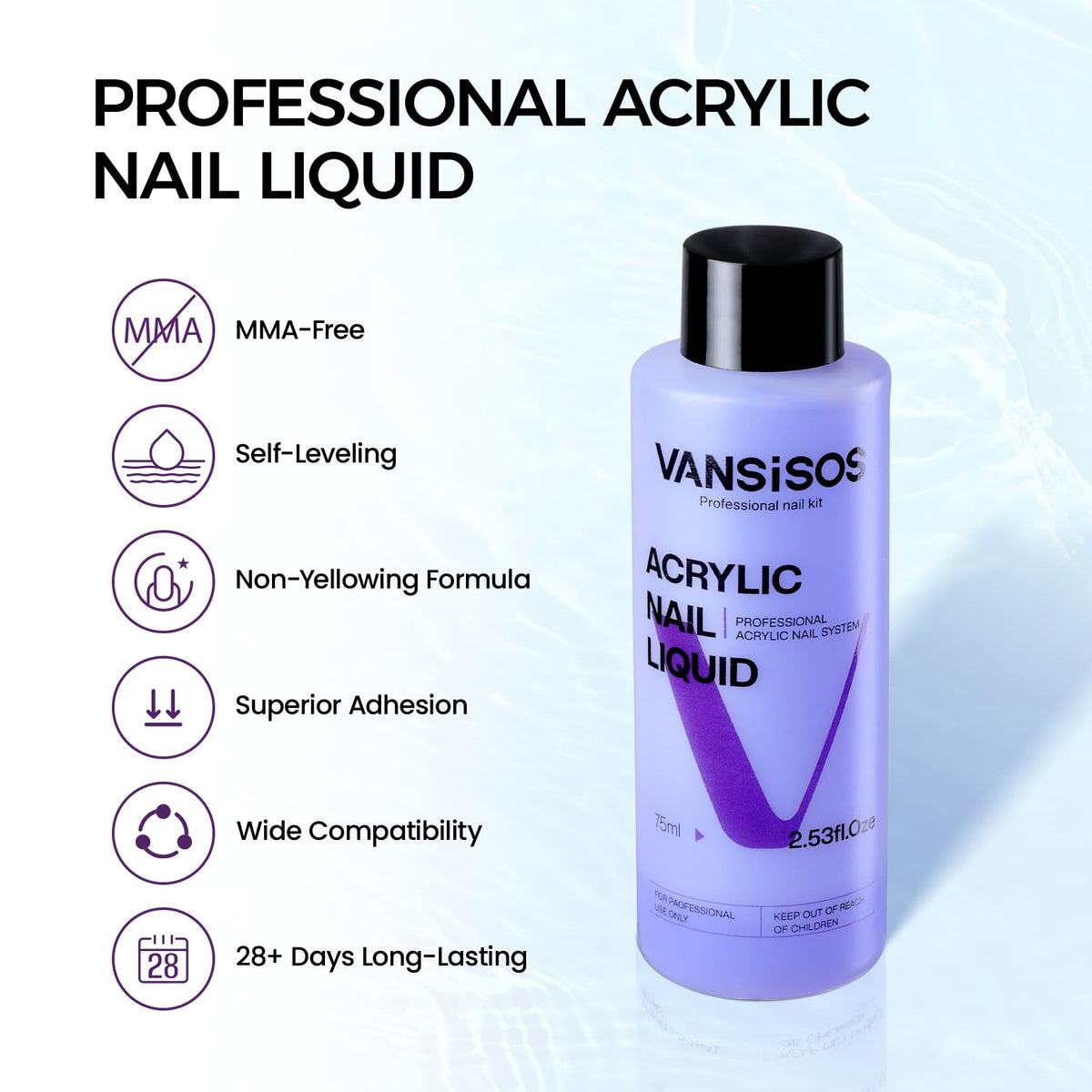 VANSISOS glitter and top coat close-up emphasizing sparkle and glossy protection