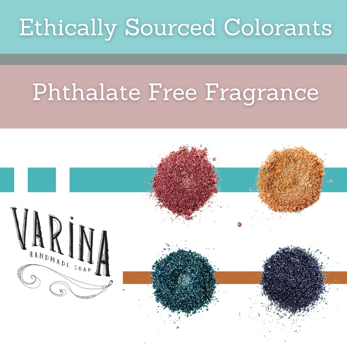 Varina ingredients top-down shot displaying natural oils and botanicals