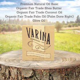 Varina single bar close-up showing handmade texture and gentle cleanse