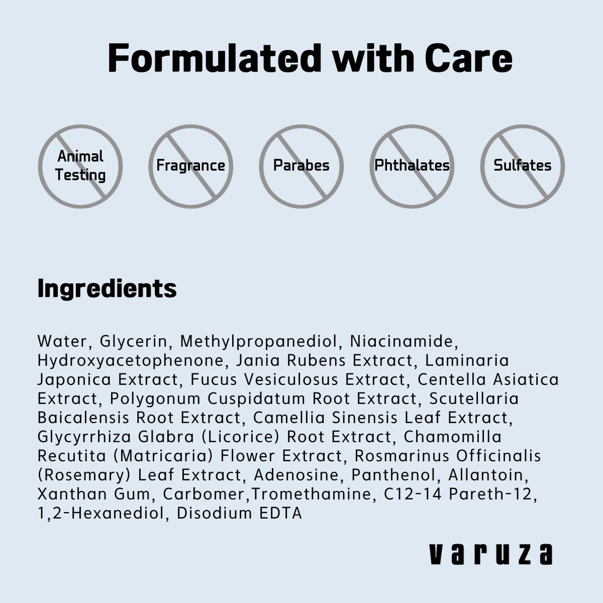 varuza recycle and claims icons showcasing clean, ethical benefits