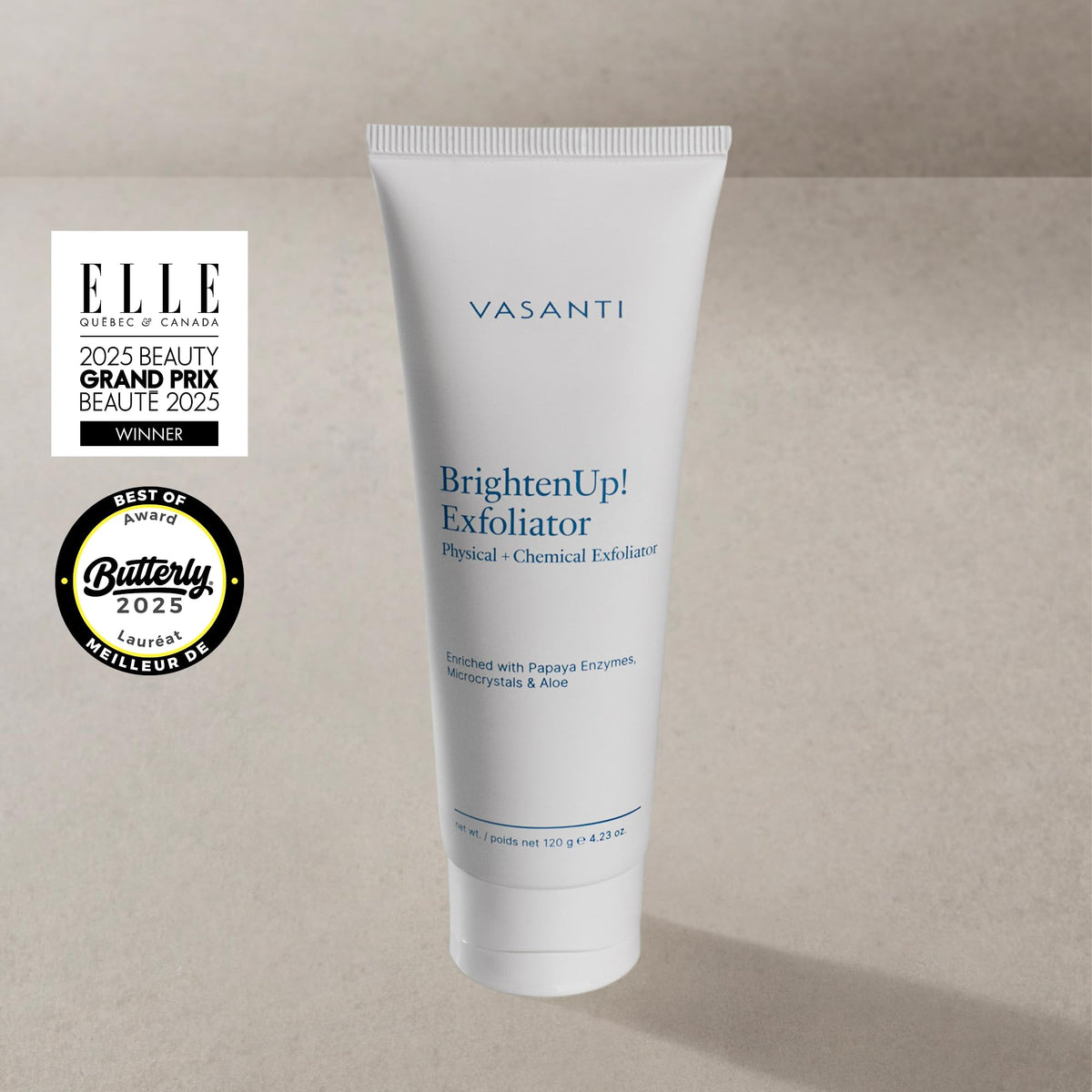 VASANTI close-up texture with microcrystals for gentle polishing benefit