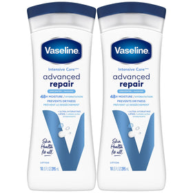 Vaseline front packaging shows unscented advanced repair benefits