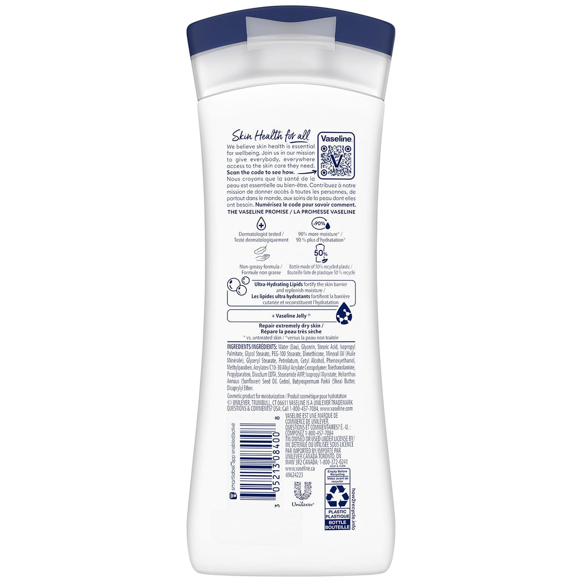 Vaseline close-up of lotion texture highlights fast absorption benefit