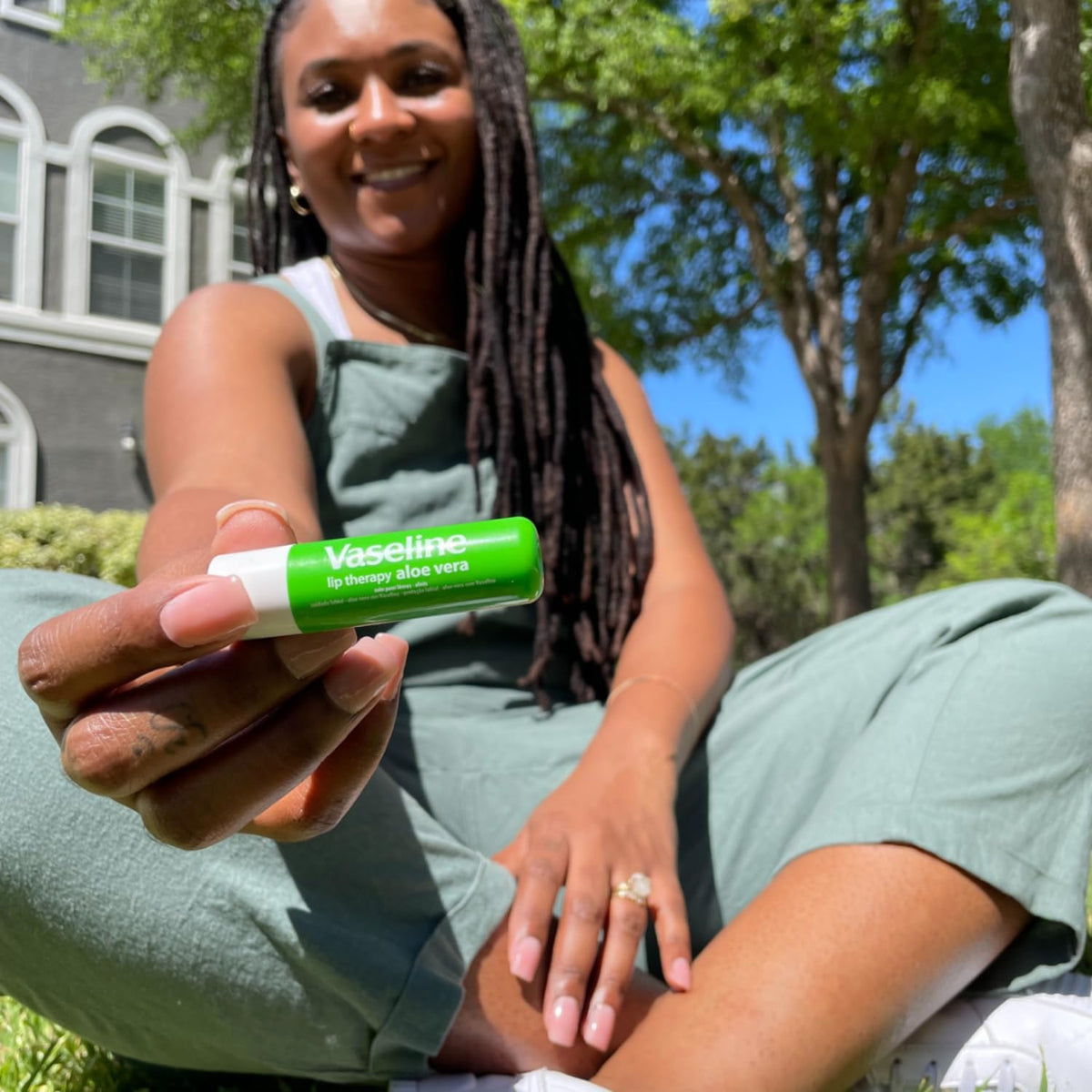 Vaseline Aloe Fresh pack on bathroom counter illustrating everyday accessibility