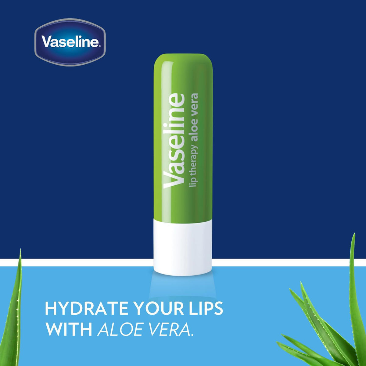 Vaseline close-up of Aloe Fresh stick texture highlighting smooth spread