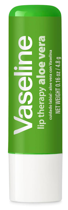 Hand holding Vaseline aloe stick showing pocket-sized convenience benefit