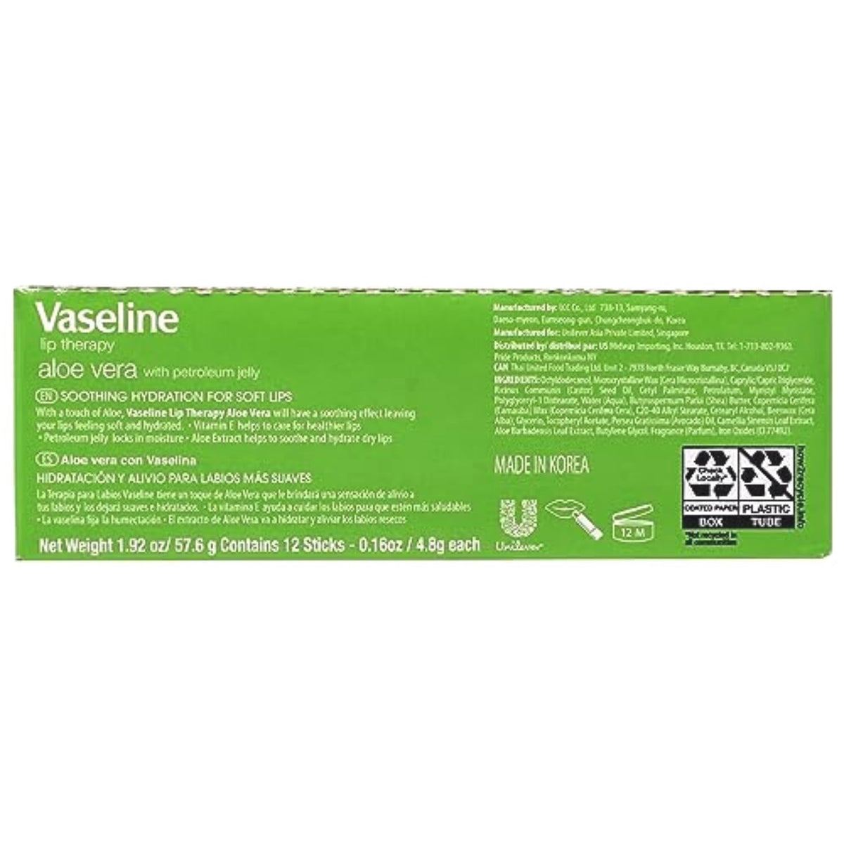 Vaseline aloe texture swatch highlighting moisturizing, non-greasy benefit