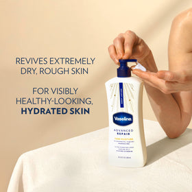 Applying Vaseline to dry elbow showing visible moisturization and skin barrier help