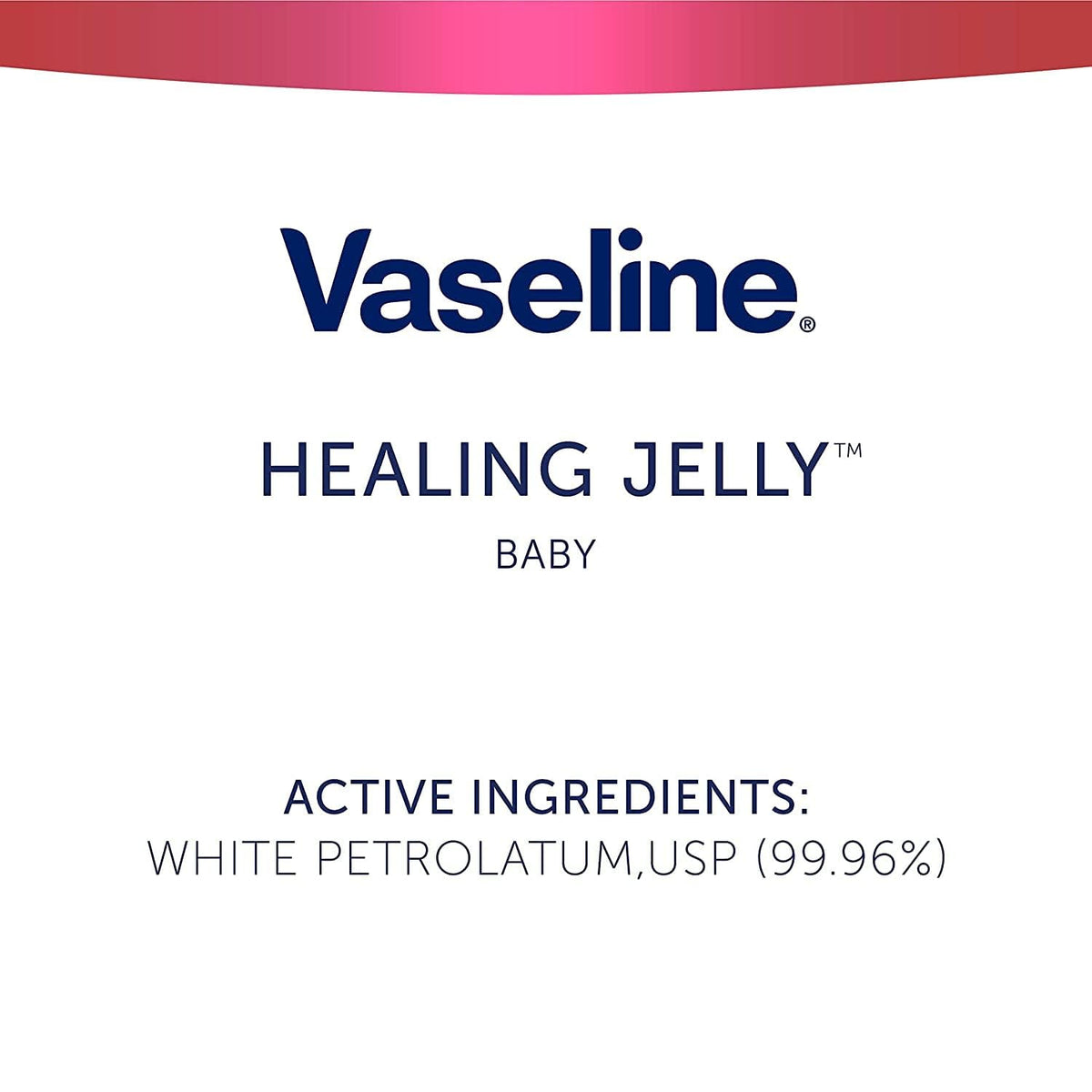 Vaseline label detail highlighting ingredients and hypoallergenic benefit
