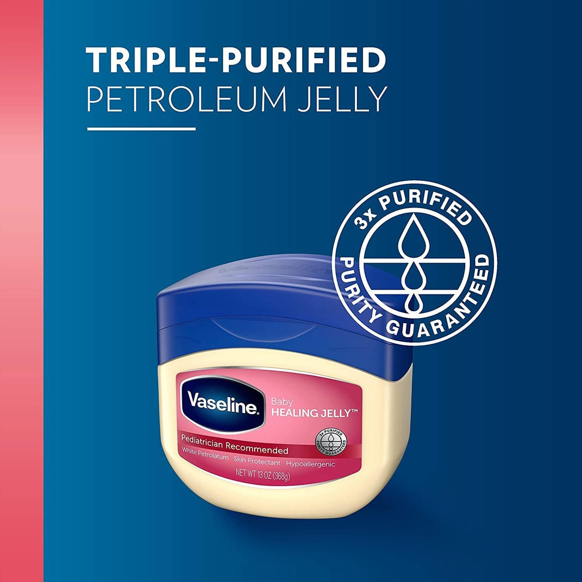 Vaseline close-up texture of jelly showing smooth triple-purified formula