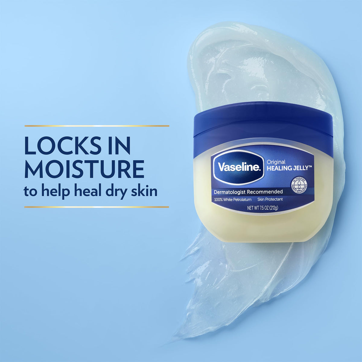 Vaseline jar on bathroom counter beside towel suggesting daily routine convenience benefit