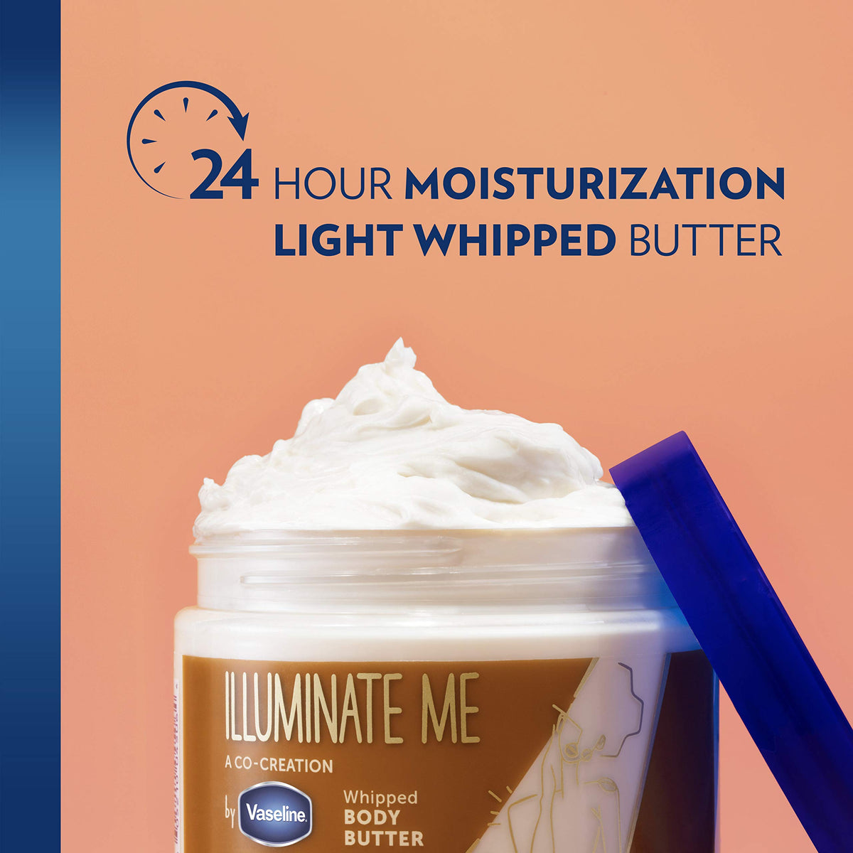 Vaseline open jar showing shea butter indicating deep nourishment
