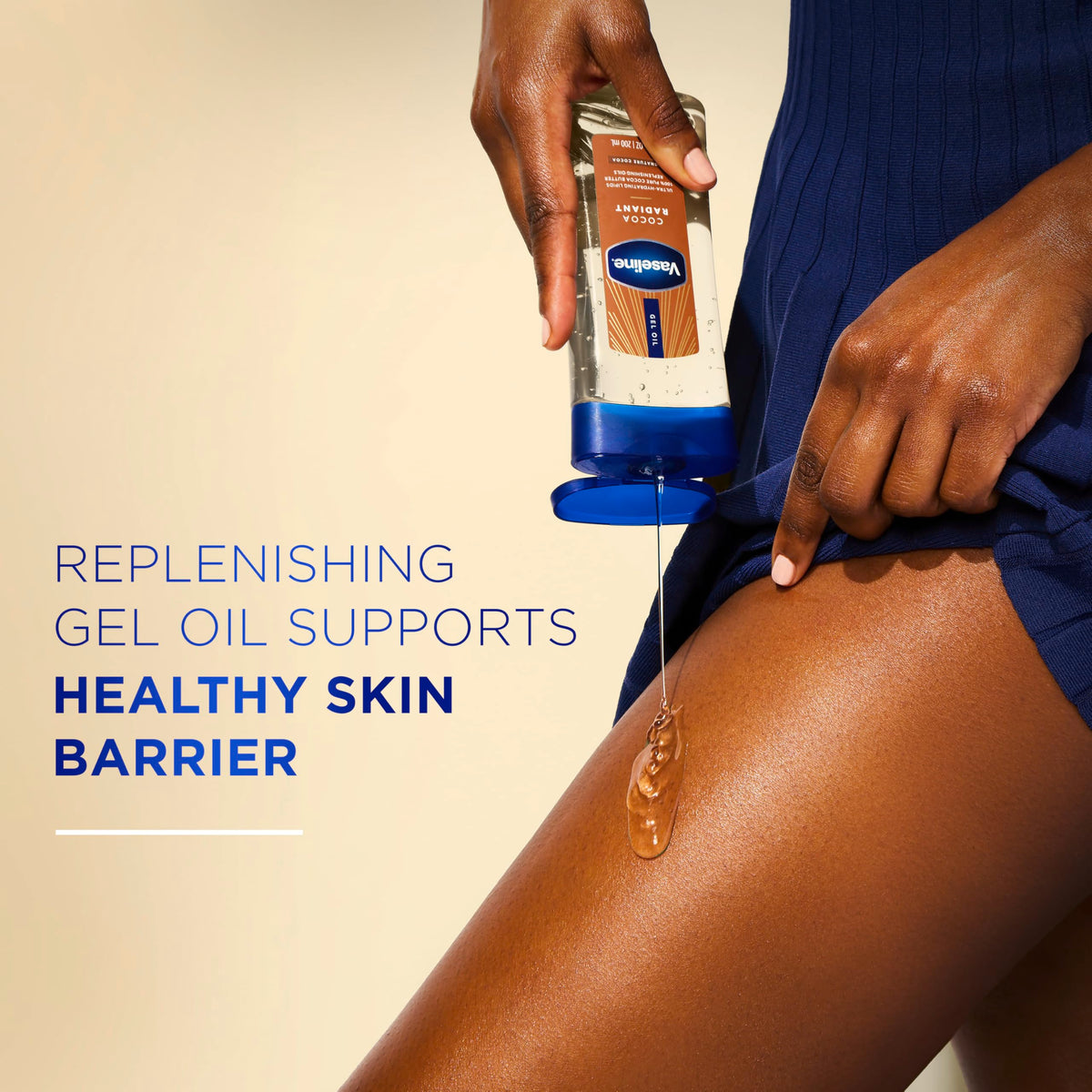 Vaseline bottle in hand showing size and portability benefit