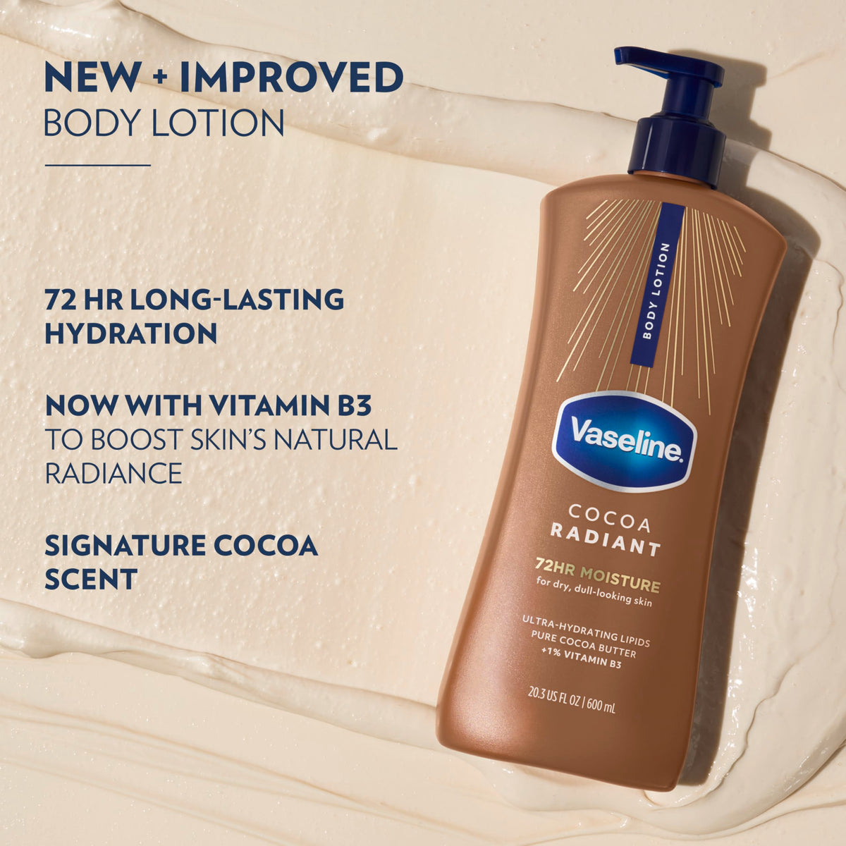 Vaseline bottle next to common items showing size comparison and value pack