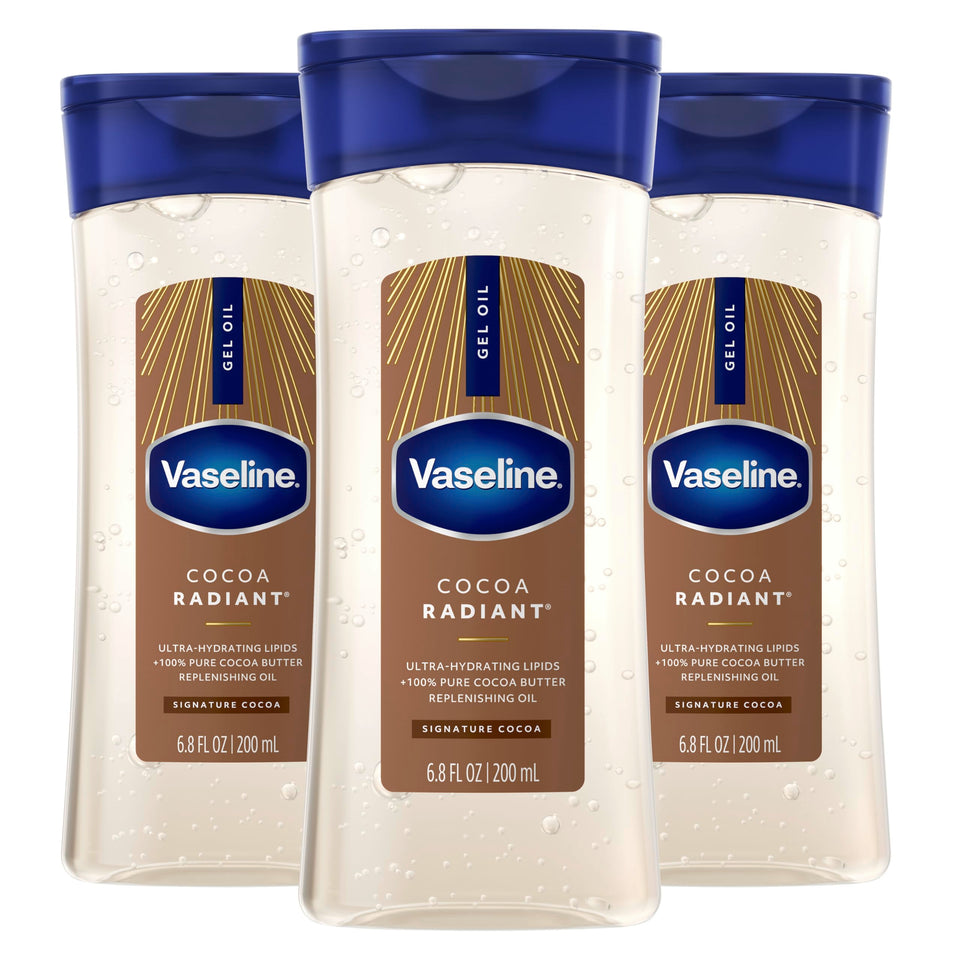Vaseline front packaging showing three bottles for consistent hydration