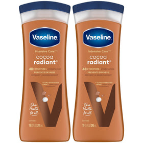 Vaseline front packaging showing two bottles and benefits