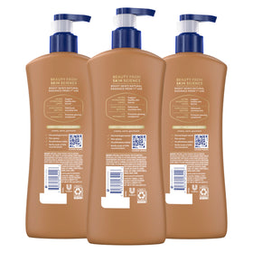 Vaseline label and pump close-up highlighting recyclable pump and ingredient callouts