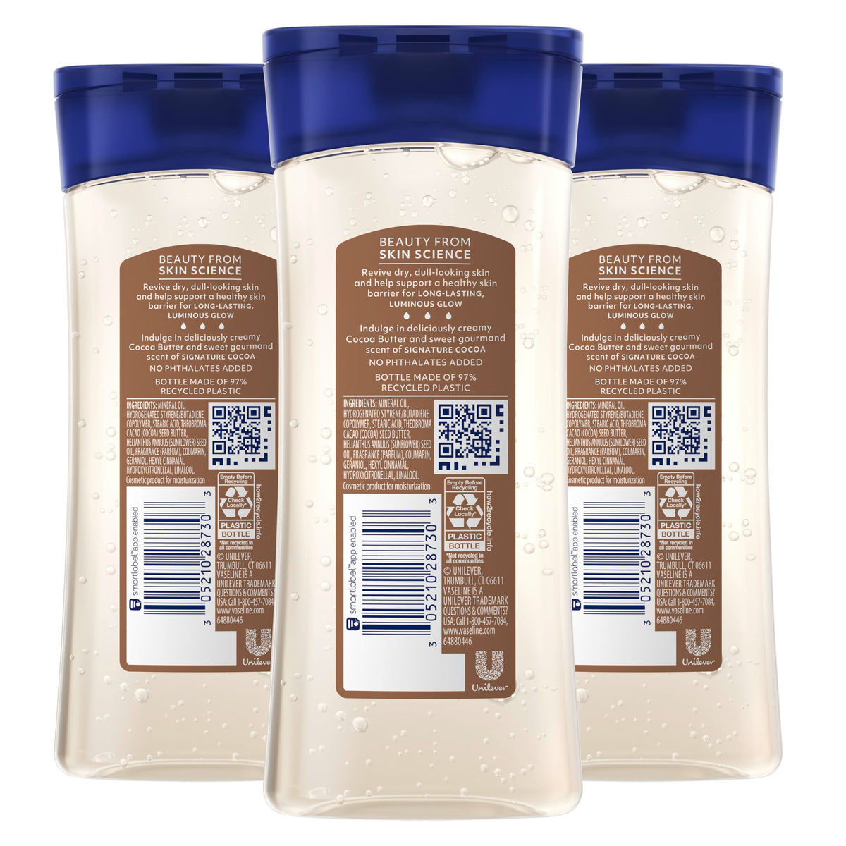 Vaseline pump dispensing gel oil highlighting easy application benefit