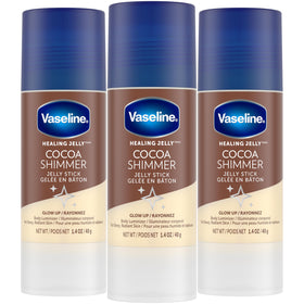 Vaseline front packaging showing travel-size shimmer stick and benefits